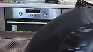 Latex-clad Lesbian Tease: Scissors, Butt Spanks & Hamping