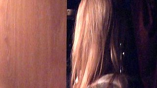 Big Boobed Blonde Masturbates With A Dildo In The Bathroom