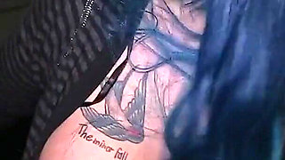 Perfect Blue Haired British Alt Slut Is Covered in Tattoos but Prefers a Cum Coverage When She Goes Dirty Dogging