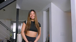 Sweet XxLayna Marie with natural tits sucking a black dick