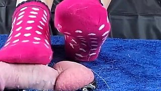 CBT on Cockbox with Socks and Feet, Ballbusting and Squeezing