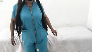 Big ass busty nurse masturbates her juicy pussy in hospital, real homemade amateur