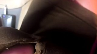 Teen on the bus hinting at showing breasts and being sensual