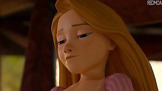 Hentai Rapunzel gets cummed on hard