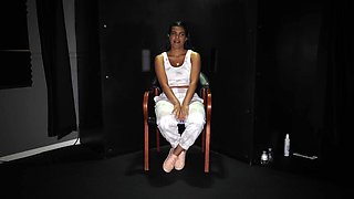 Backstage video with Latina pornstar Maya Farrell sitting