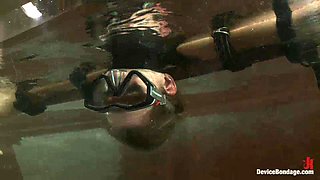 Underwater Inverted Sybian Helpless Big Tittied Blonde Suffers Mindblowing Orgasms - Kink