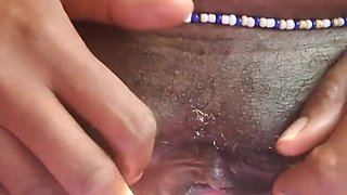 Closeup Rubbing My Clit Spreading Slapping My Hairy Pussy