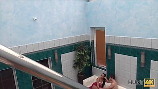 HUNT4K. Sex adventures in private swimming pool
