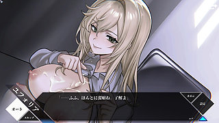 Prison captive girl sucks on the of a man in the visiting room