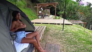Mariana Martix Outdoor Blowjob - Soldier Huge Cock Public Sex with Brunette Colombian
