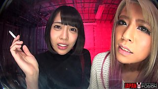 Risa and Yua Nanami Humiliate You with Saliva-drenched Tongues and Smoky Breath. a Filthy POV Punishment Dripping with Spit