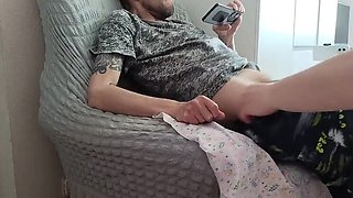 Hot Russian MILF Friend Gives Me a Deep Throat Blowjob and Handjob Cumshot