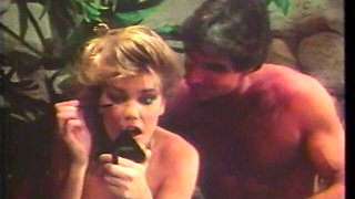 Hot Blonde Bends for Big Cock in Wet Vintage Action