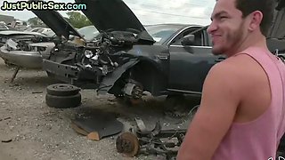 Bikini babe doggyfucked hard outdoor