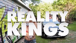 (Vanessa Sky) rails (Ricky Johnsons) big black cock until she gets a load of jizz dripping from her vagina - reality kings