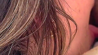 Horny Brunette Suck All the Big Load of My Big Cock with Her Mouth