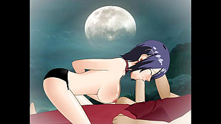 Touka Sloppy Passionate Deepthroat for Big Cock Under a Full Moon