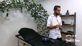 Masseuse Warms Her Pussy and Ends up Fucking Her on the Gurney