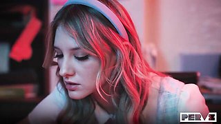 Blowjob smut with lustful London River and Melody Marks from Pervz Features