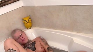 I Touch Myself with My Big Dildo and Ride It in My Bath