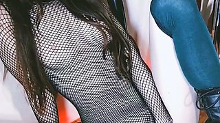 Cute brunette amateur teen masturbates on webcam