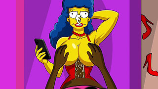 Wife Cheats on Her Husband with a Fitness Trainer. Cartoon. Simpsons Parody
