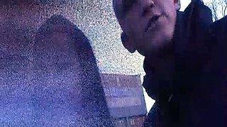 Teen brunette toys pussy and sucks dick in bath