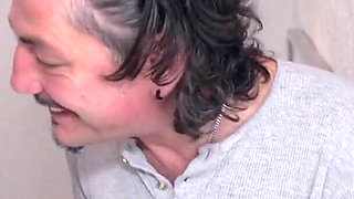 Busty blonde MILF fucked in threesome double penetration