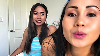 Thai lesbian MILF GFs big ass strapon
