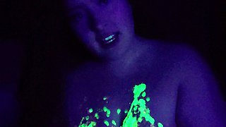 Hot brunette big boobs toying pink pussy