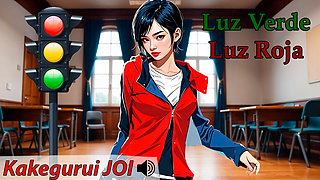 JOI hentai - Green light, red light. Instructions for masturbation with a Spanish voice.