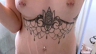 Cute amateur brunette naughty in solo jerking show on camera