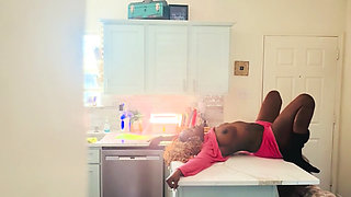 StepSon catches his ebony busty mom fucking the white neighbor.