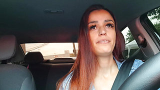 Naughty app driver catches gifted passenger masturbating from behind!