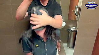 Risky public fuck in the toilet. Fucked a McDonald's worker because of squirted soda! - Eva Soda - best XXX!