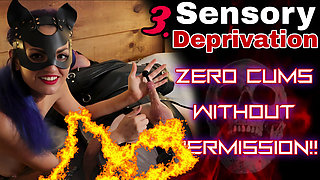 Training Zero Femdom Cumshot - Ruined Orgasm in Sensory Deprivation Bondage! Sounding CBT Real Homemade Slave MILF Wife