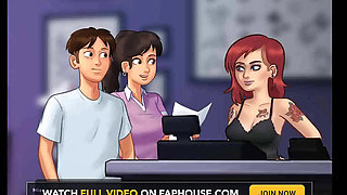 Summertime saga: girl is making a tattoo on her ass ep 128