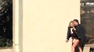 A tourist asks a blonde girl for information and lets him take her to fuck under a bridge