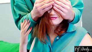 Busty Redhead Queenlin Sucks and Fucks Her Boyfriend - Big Tits Blowjob & Titty Fuck
