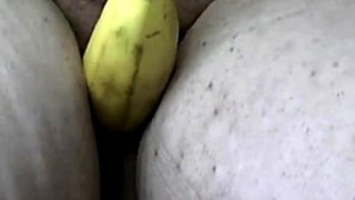 Arab BBW Plays with Banana on Webcam