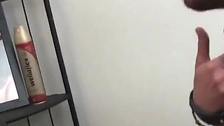 Lucy Bell at the hairdresser's doesn't want to play the bill and he fucks her in her eager holes