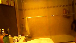 spying on my mature stepmom in the shower (asian)