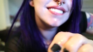 Goth Girl Self Foot Worship(lots Of Spit!) With Verified Amateurs