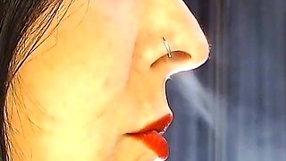 Sexy Red Lips Profile Smoking