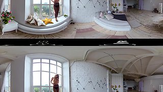 Fishnet Goddess 360º - Fit Blonde Striptease - Sexlikereal