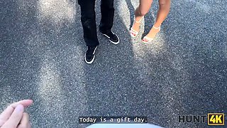 Hunt4k. juicy una fairy is not too shy and displayed her boobs and labia in public