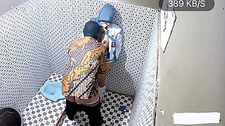 Indonesian Hijab Teacher Fucks Student in Public Toilet - Clarelia Jamsen Blowjob Viral
