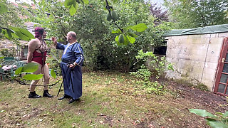 Part 2: Lanista Bear takes his pony Allegro for training in the garden.