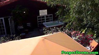 Peeping drone seeing lesbians