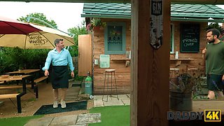 Daddy4k. risky outdoor screw with bf's daddy